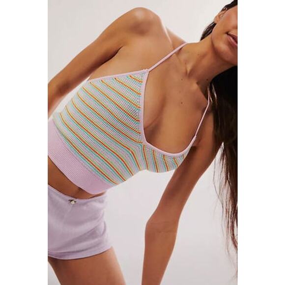 NWOT Free People Out And About Striped Halter Top - SMALL - Picture 2 of 4